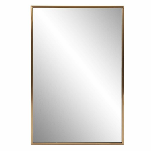 Palacedesigns Antiqued Brushed Brass Rectangular Wall Mirror PA3671329